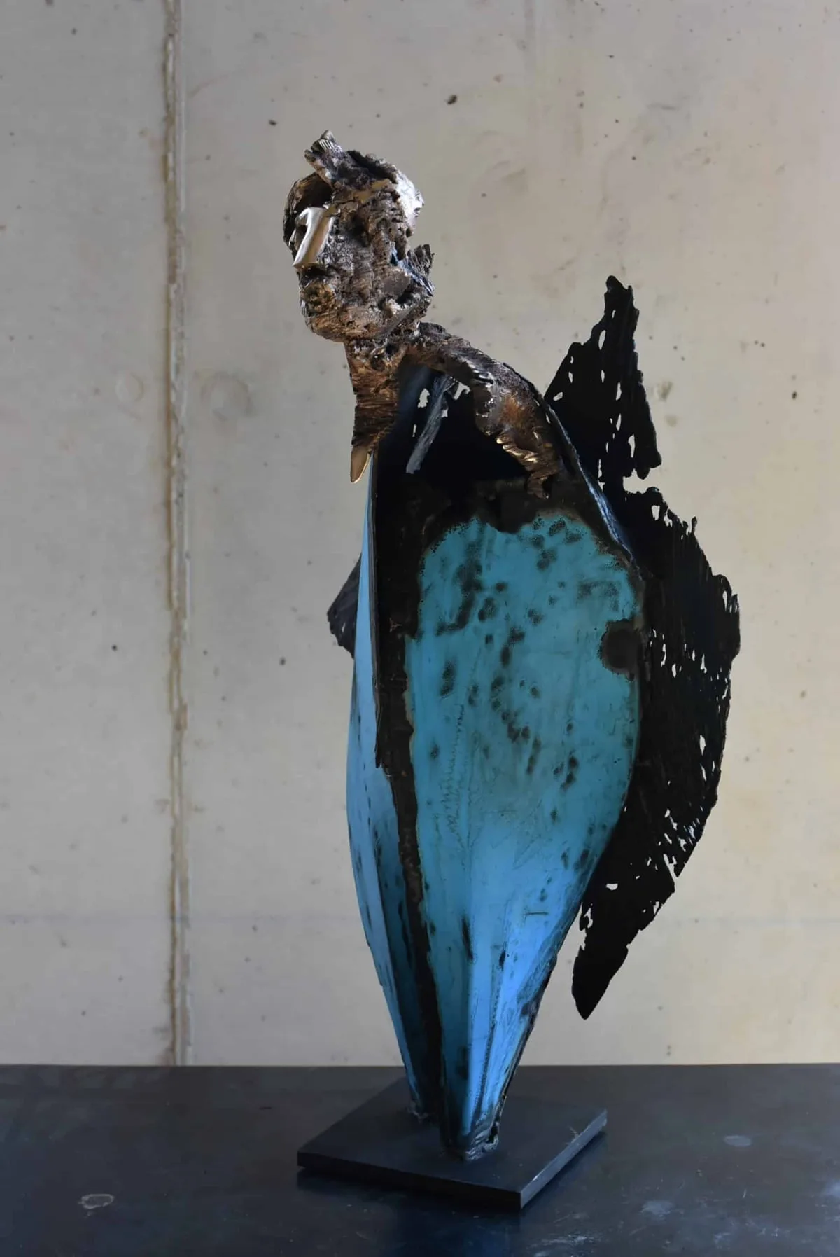 Bronze sculpture of Julien Allègre : Souffleur des eaux — View 2
