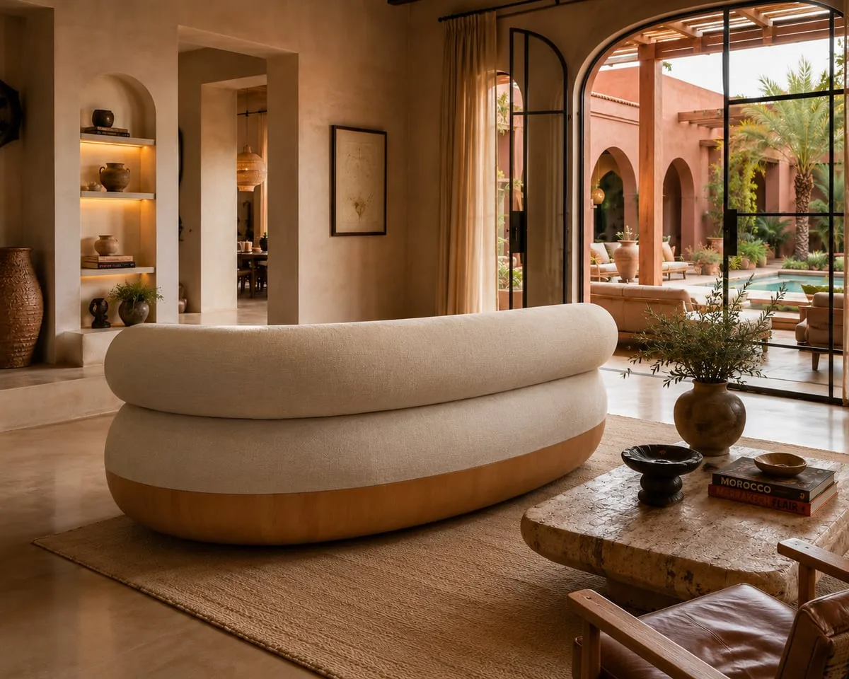 Pod Sofa (solid oak and fabric), View 2