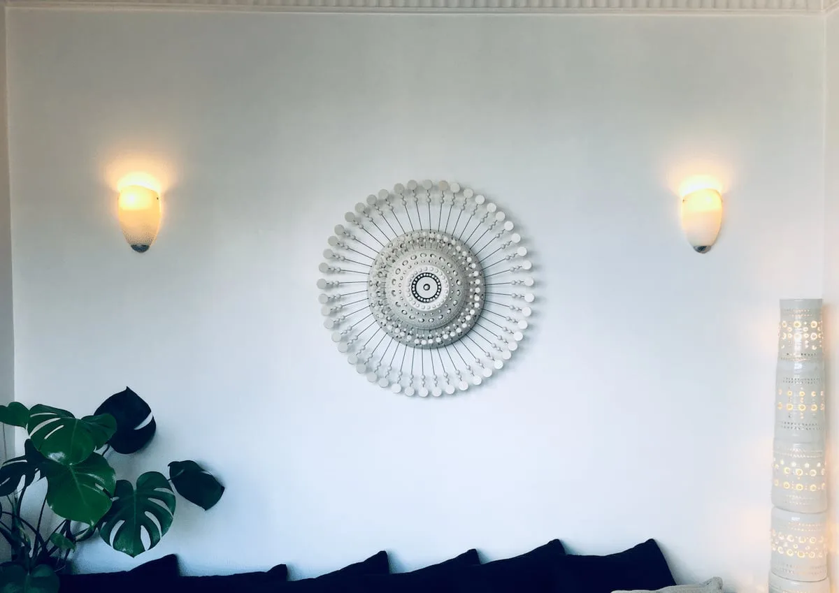 Sun ceramic wall sconce by Georges Pelletier — View 4