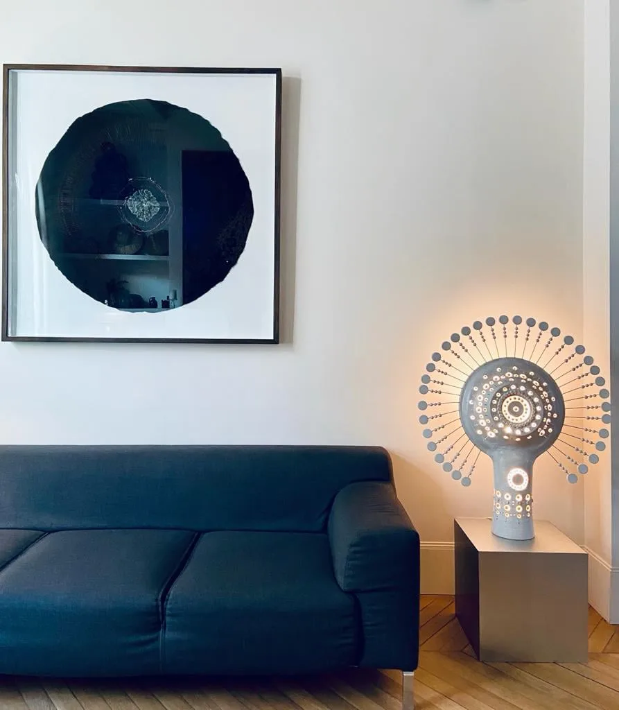 Lampe Soleil de Georges Pelletier en céramique émaillée blanc — Vue 3