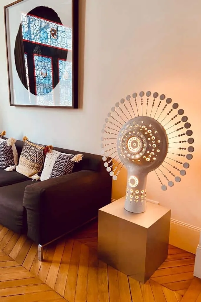 Lampe Soleil de Georges Pelletier en céramique émaillée blanc — Vue 4