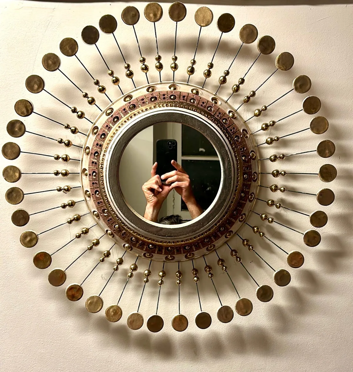 Miroir Soleil de Georges Pelletier blanc or et platine — Vue 2