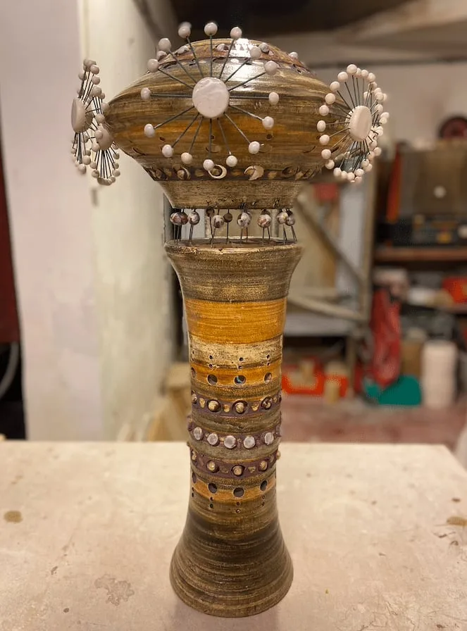 Lampe Spoutnik de Georges Pelletier brun et blanc — Vue 2