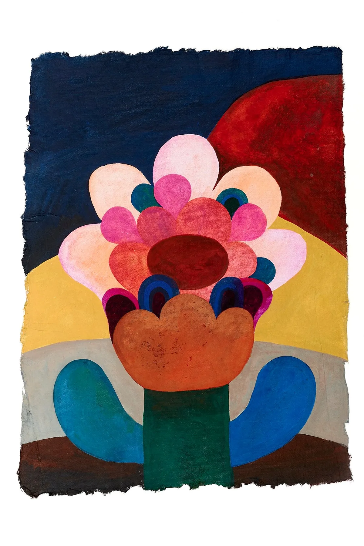 Tableau gouache sur papier de la série "Fleurs" de Caroline Rennequin de Caroline Rennequin