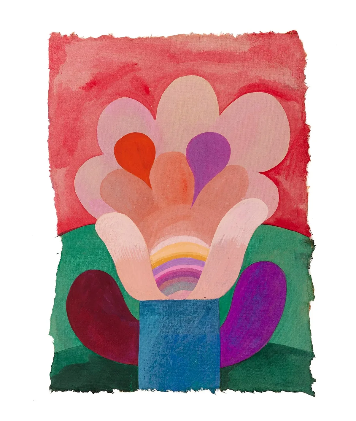 Tableau gouache sur papier de la série "Fleurs" de Caroline Rennequin de Caroline Rennequin