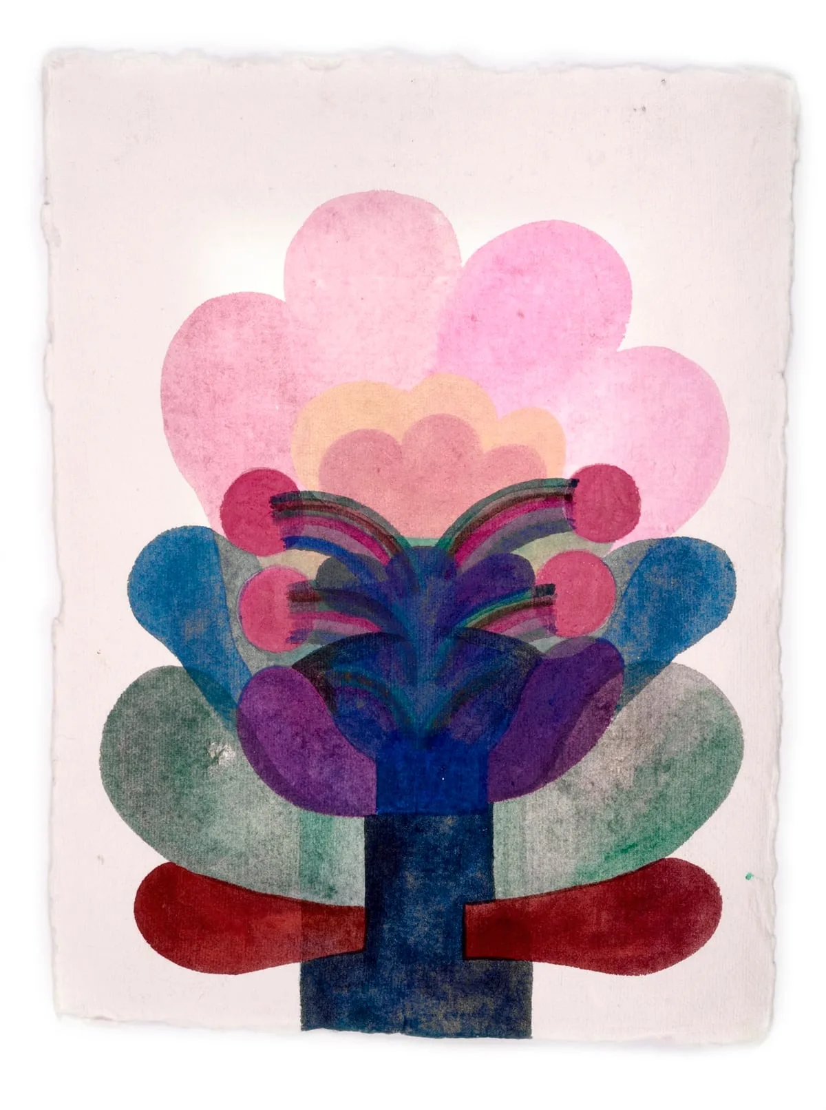 Tableau gouache sur papier de la série "Fleurs" de Caroline Rennequin de Caroline Rennequin