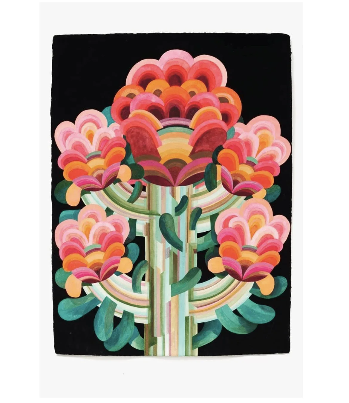 Tableau gouache sur papier de la série "Fleurs" de Caroline Rennequin de Caroline Rennequin