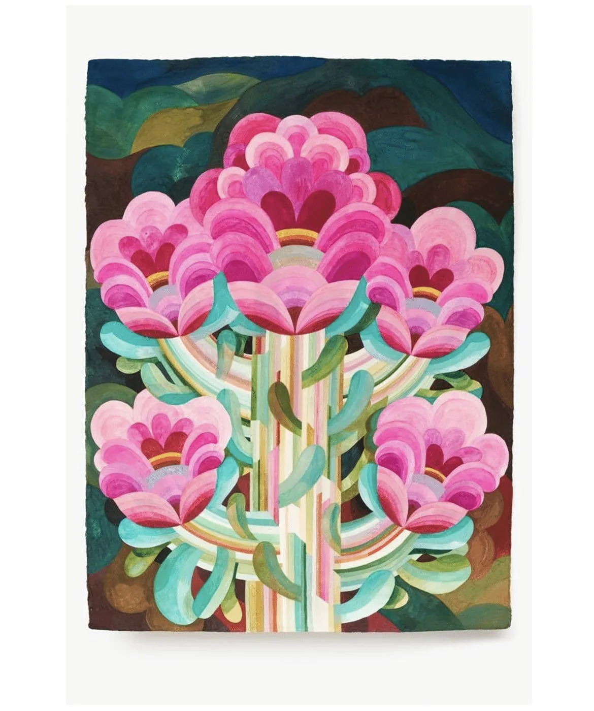 Tableau gouache sur papier de la série "Fleurs" de Caroline Rennequin de Caroline Rennequin