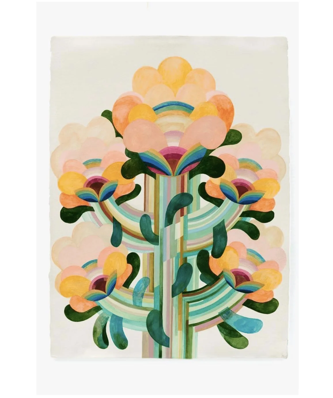 Tableau gouache sur papier de la série "Fleurs" de Caroline Rennequin de Caroline Rennequin