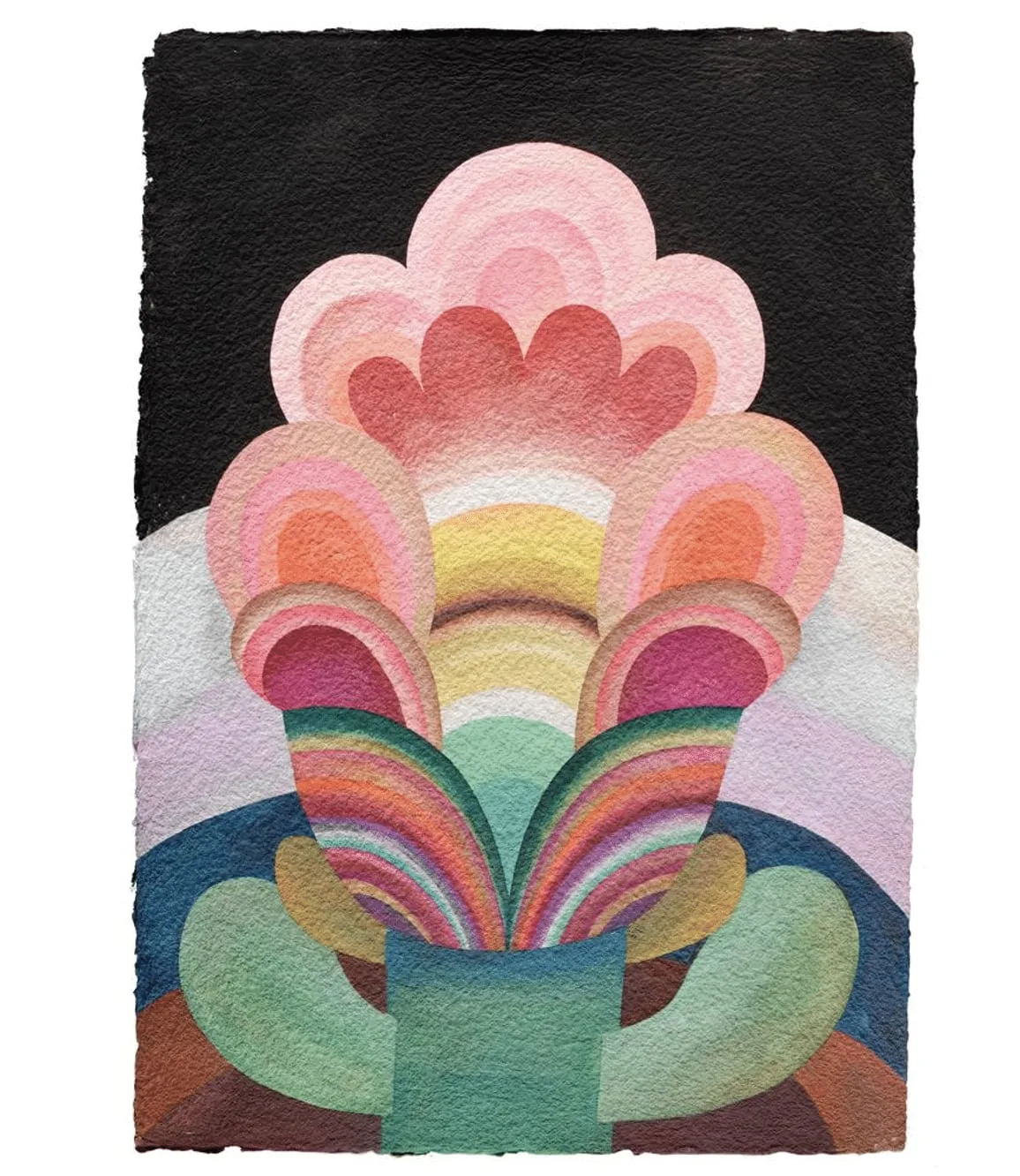 Tableau gouache sur papier de la série "Fleurs" de Caroline Rennequin de Caroline Rennequin