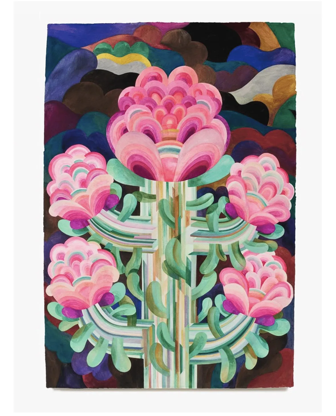 Tableau gouache sur papier de la série "Fleurs" de Caroline Rennequin de Caroline Rennequin