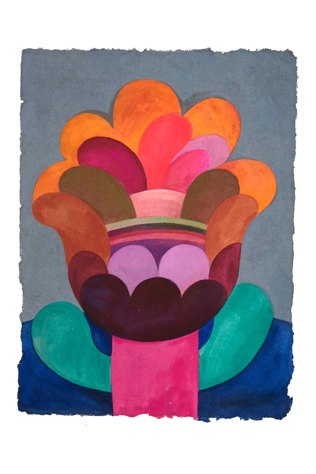 Tableau gouache sur papier de la série "Fleurs" de Caroline Rennequin de Caroline Rennequin