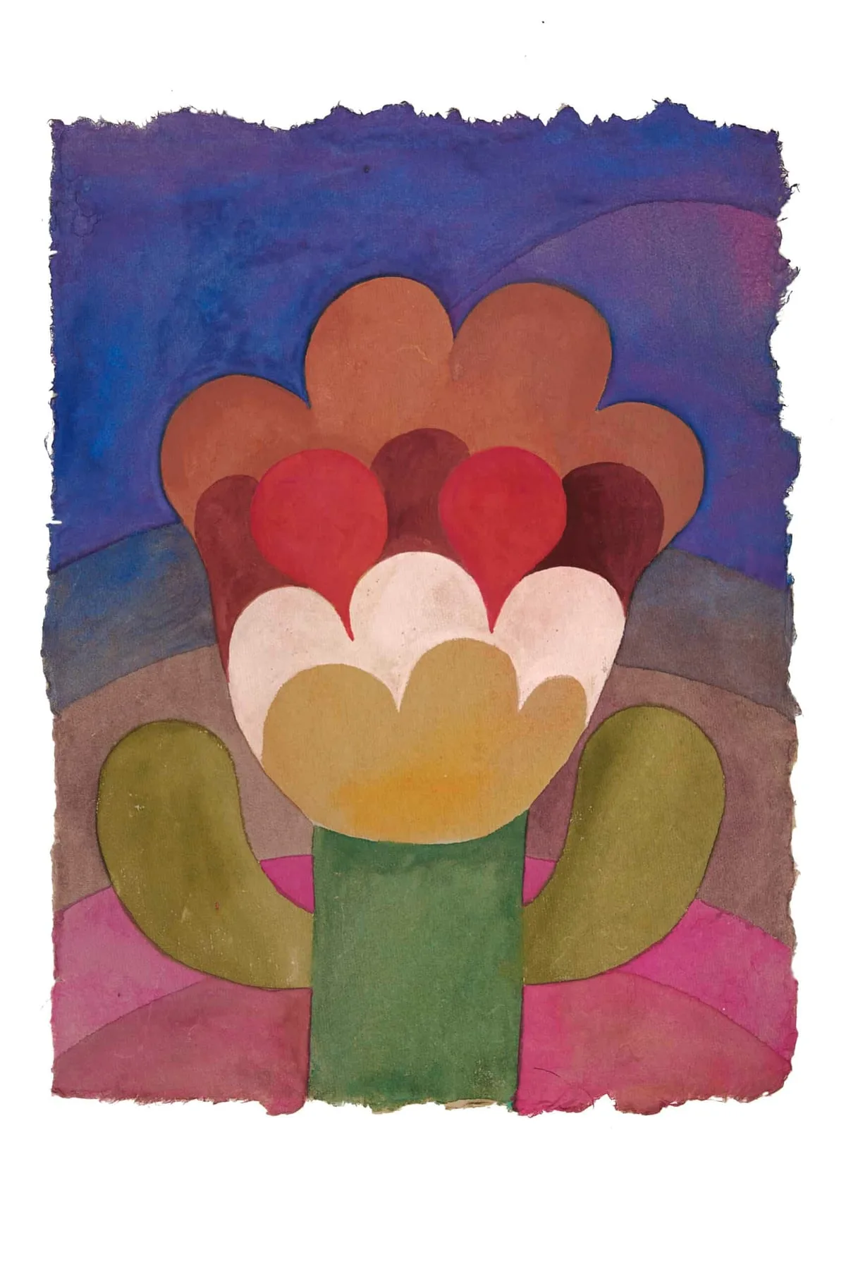 Tableau gouache sur papier de la série "Fleurs" de Caroline Rennequin de Caroline Rennequin