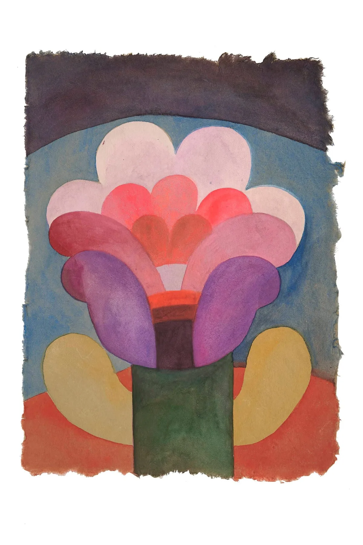 Tableau gouache sur papier de la série "Fleurs" de Caroline Rennequin de Caroline Rennequin
