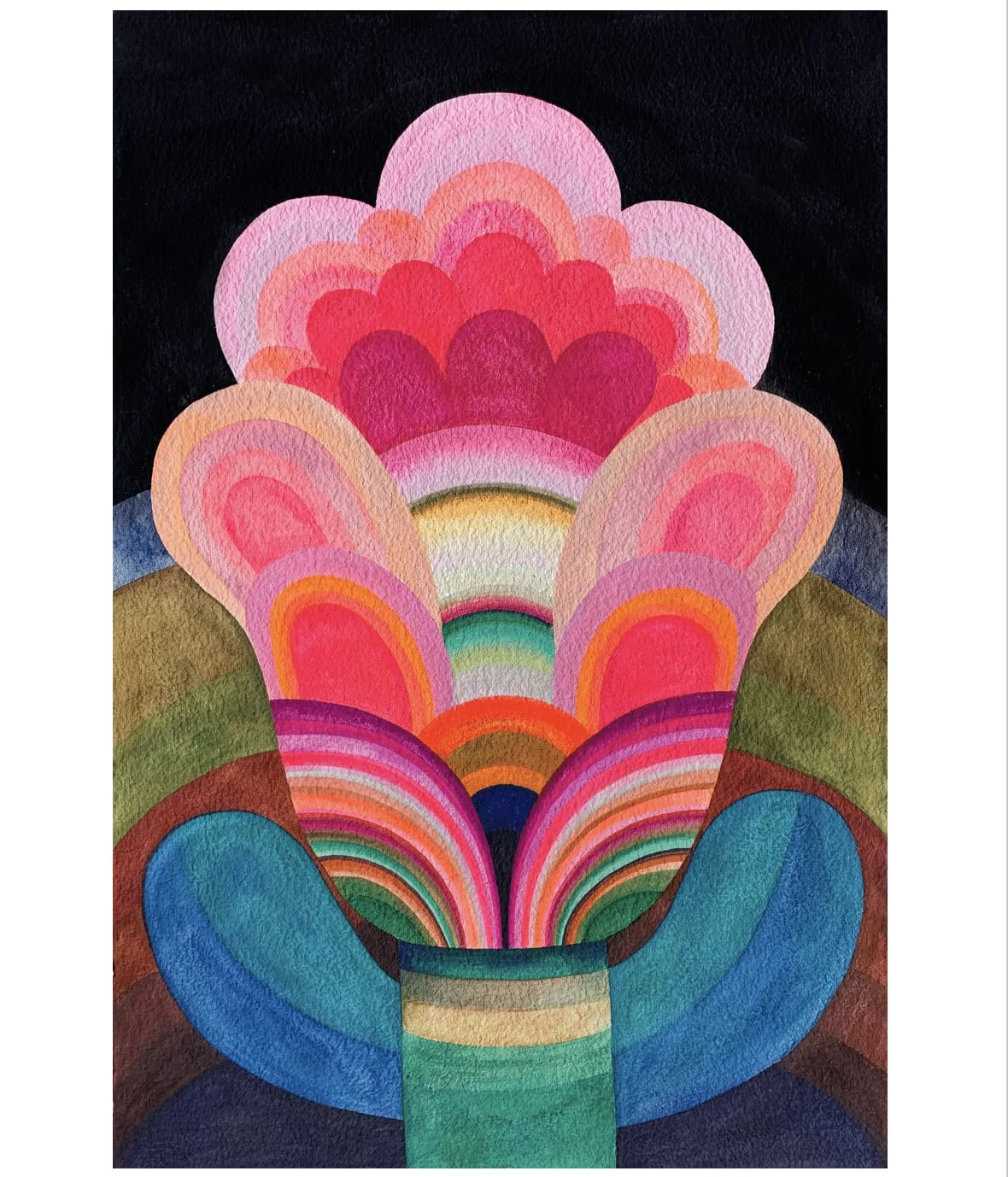 Tableau gouache sur papier de la série "Fleurs" de Caroline Rennequin de Caroline Rennequin