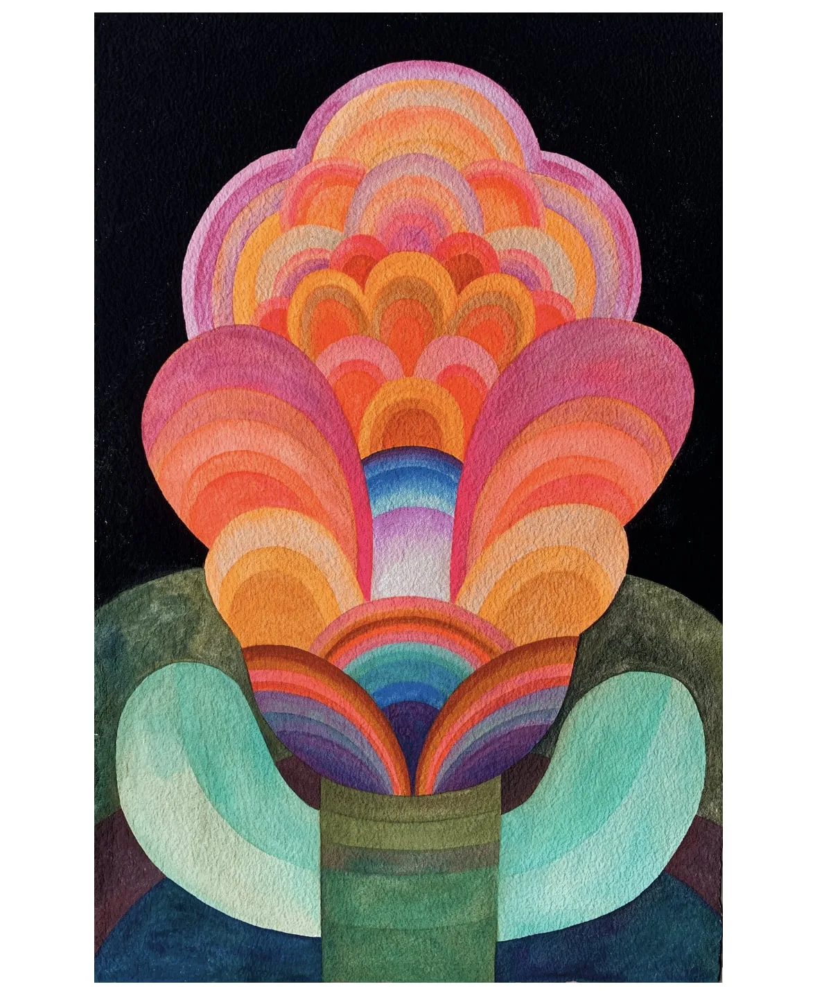 Tableau gouache sur papier de la série "Fleurs" de Caroline Rennequin de Caroline Rennequin