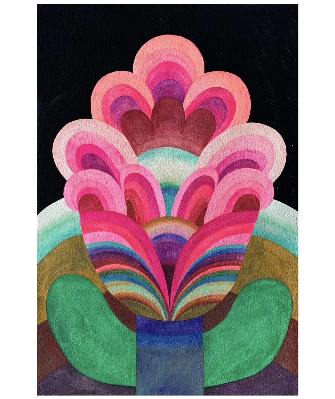Tableau gouache sur papier de la série "Fleurs" de Caroline Rennequin de Caroline Rennequin