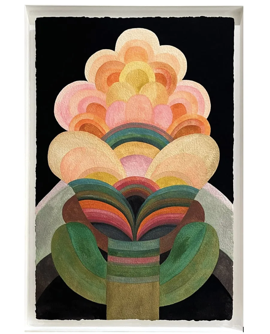 Tableau gouache sur papier de la série "Fleurs" de Caroline Rennequin de Caroline Rennequin