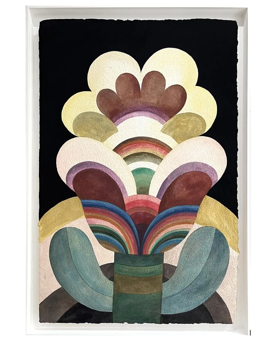 Tableau gouache sur papier de la série "Fleurs" de Caroline Rennequin de Caroline Rennequin