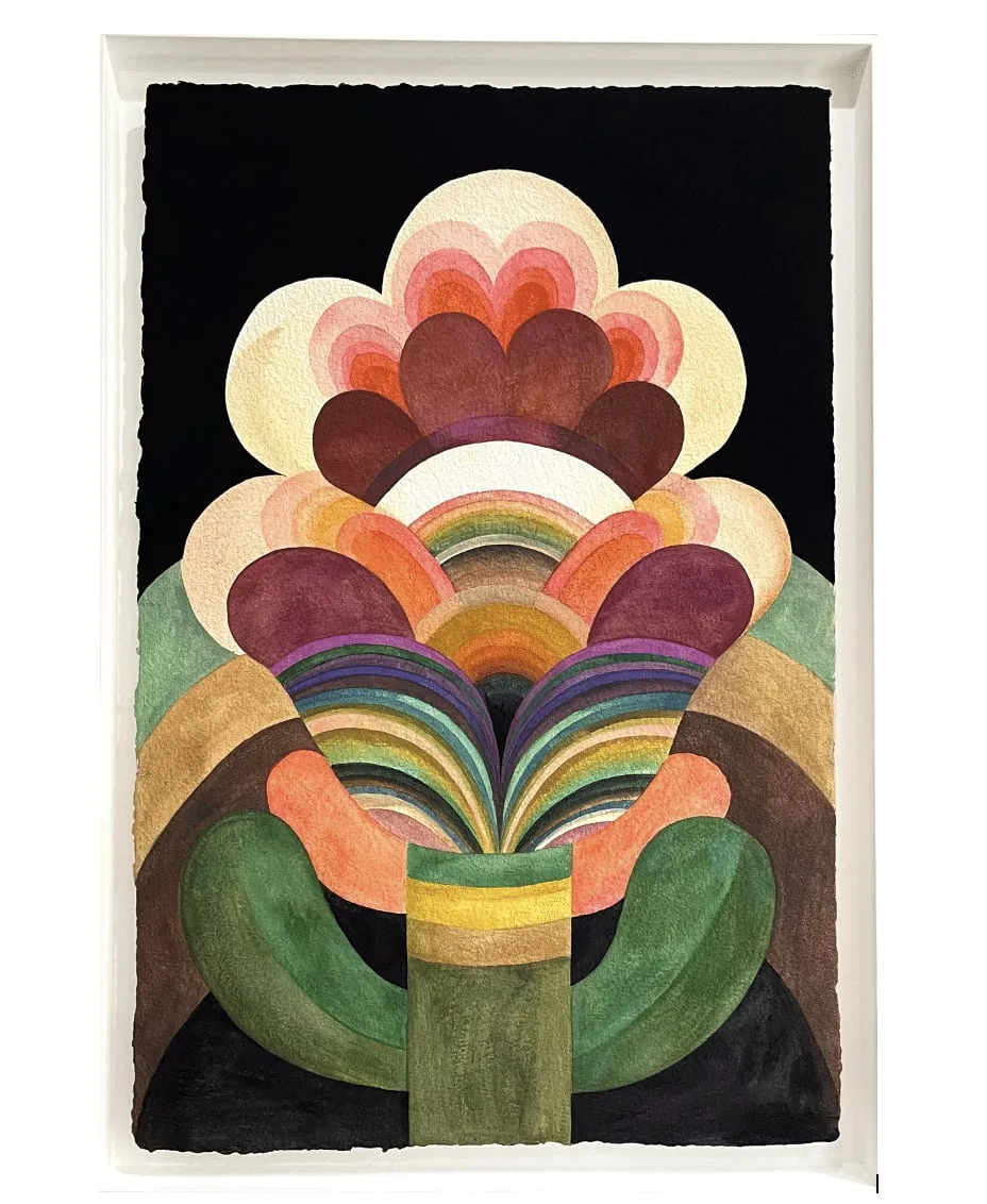 Tableau gouache sur papier de la série "Fleurs" de Caroline Rennequin de Caroline Rennequin