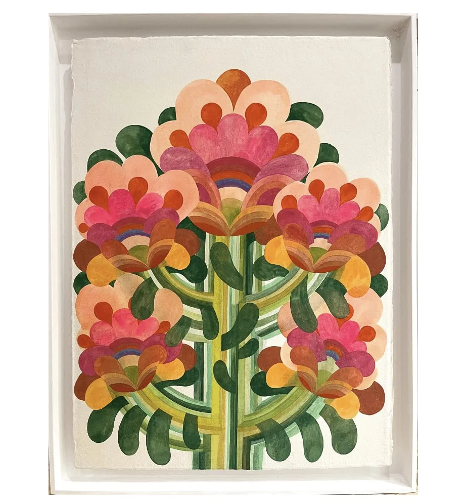 Tableau gouache sur papier de la série "Fleurs" de Caroline Rennequin de Caroline Rennequin