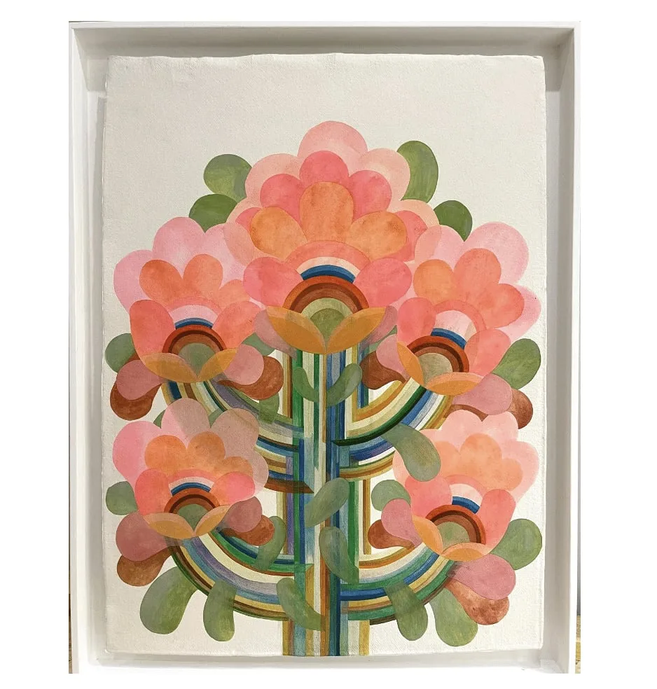Tableau gouache sur papier de la série "Fleurs" de Caroline Rennequin de Caroline Rennequin