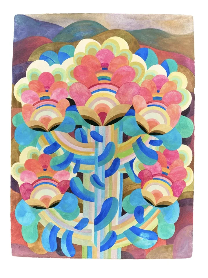 Tableau gouache sur papier de la série "Fleurs" de Caroline Rennequin de Caroline Rennequin
