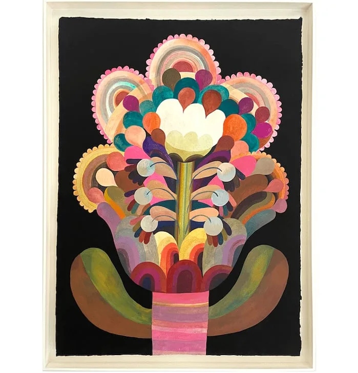 Tableau gouache sur papier de la série "Fleurs" de Caroline Rennequin de Caroline Rennequin