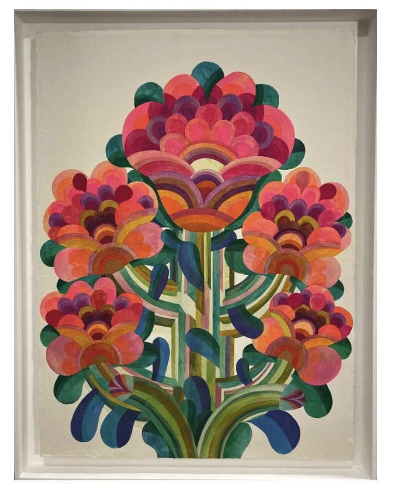 Tableau gouache sur papier de la série "Fleurs" de Caroline Rennequin de Caroline Rennequin