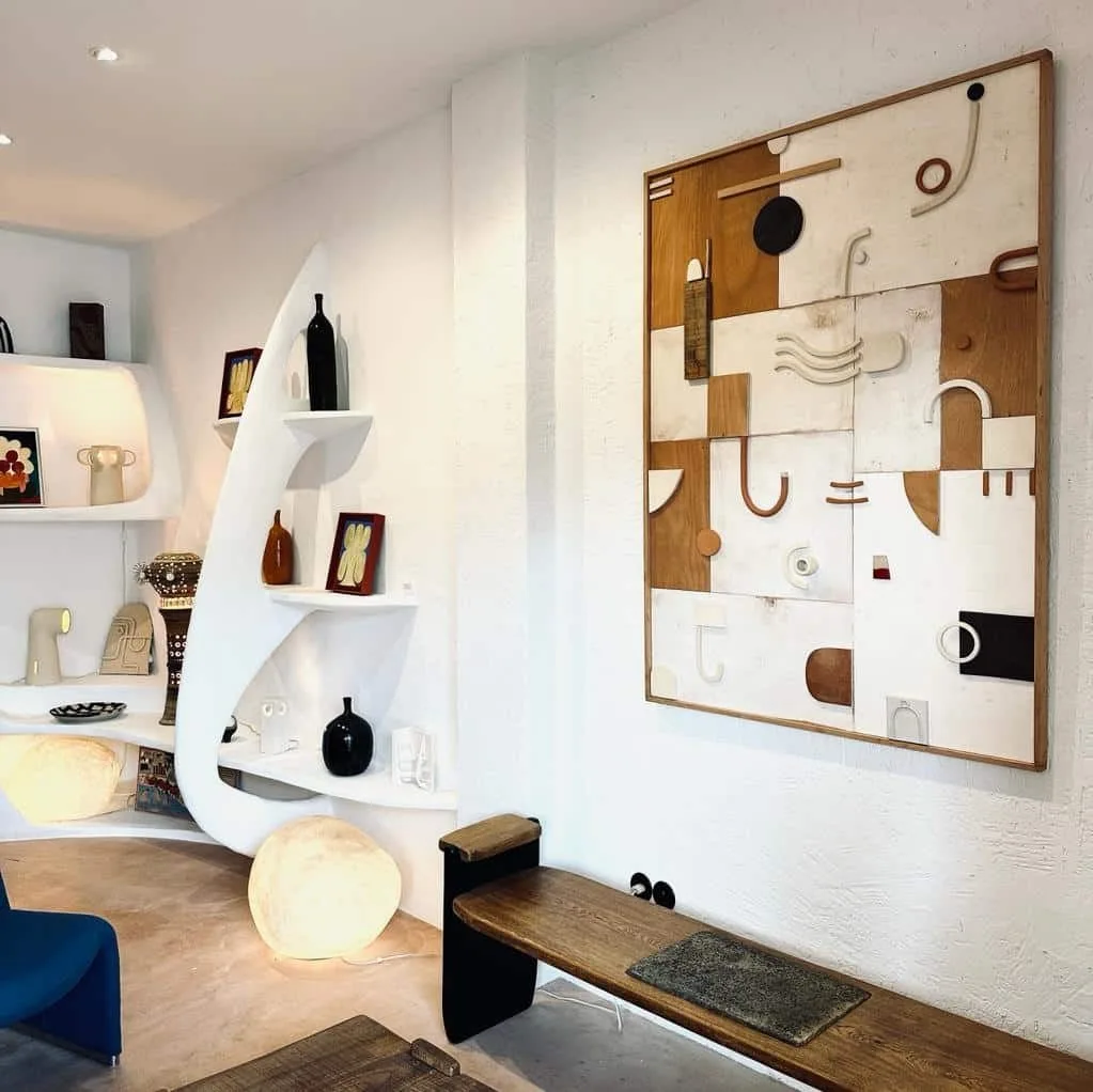 Eléments 2 - Ceramic and Wood Bas-Relief Sculpture by Natalie Rich — View 2