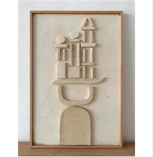 Petit tableau céramique et bois de Natalie Rich de Natalie Rich