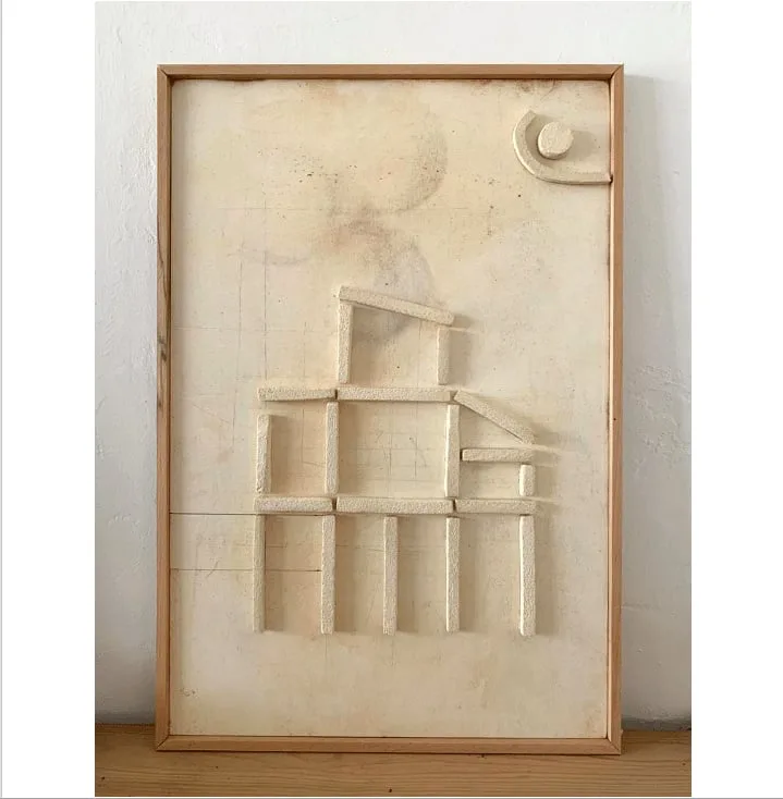 Petit tableau Scultpture bois et céramique de Natalie Rich de Natalie Rich