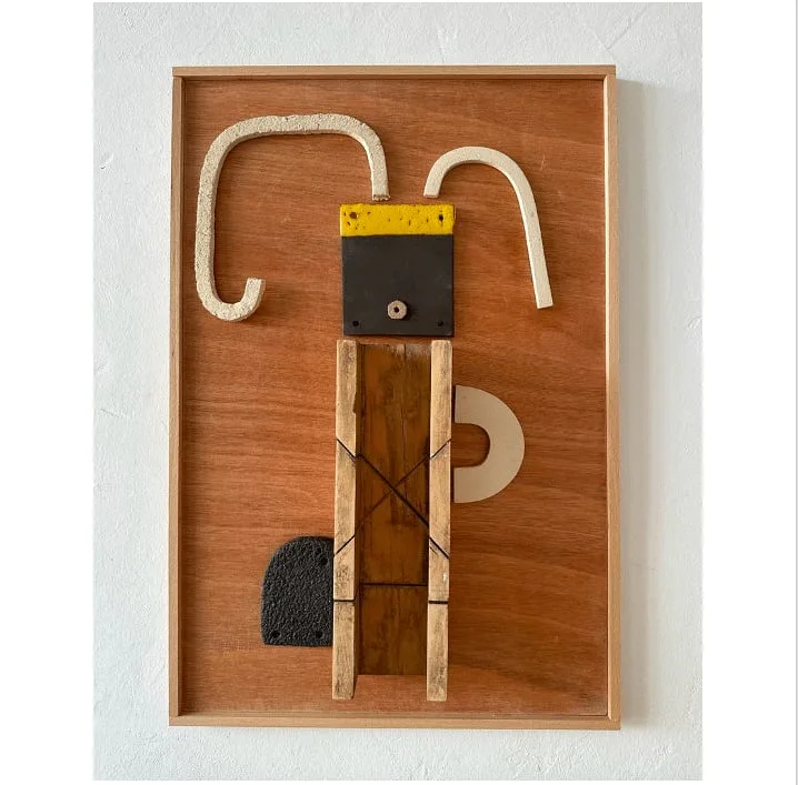 Tableau sculpture bois et céramique de Natalie Rich de Natalie Rich
