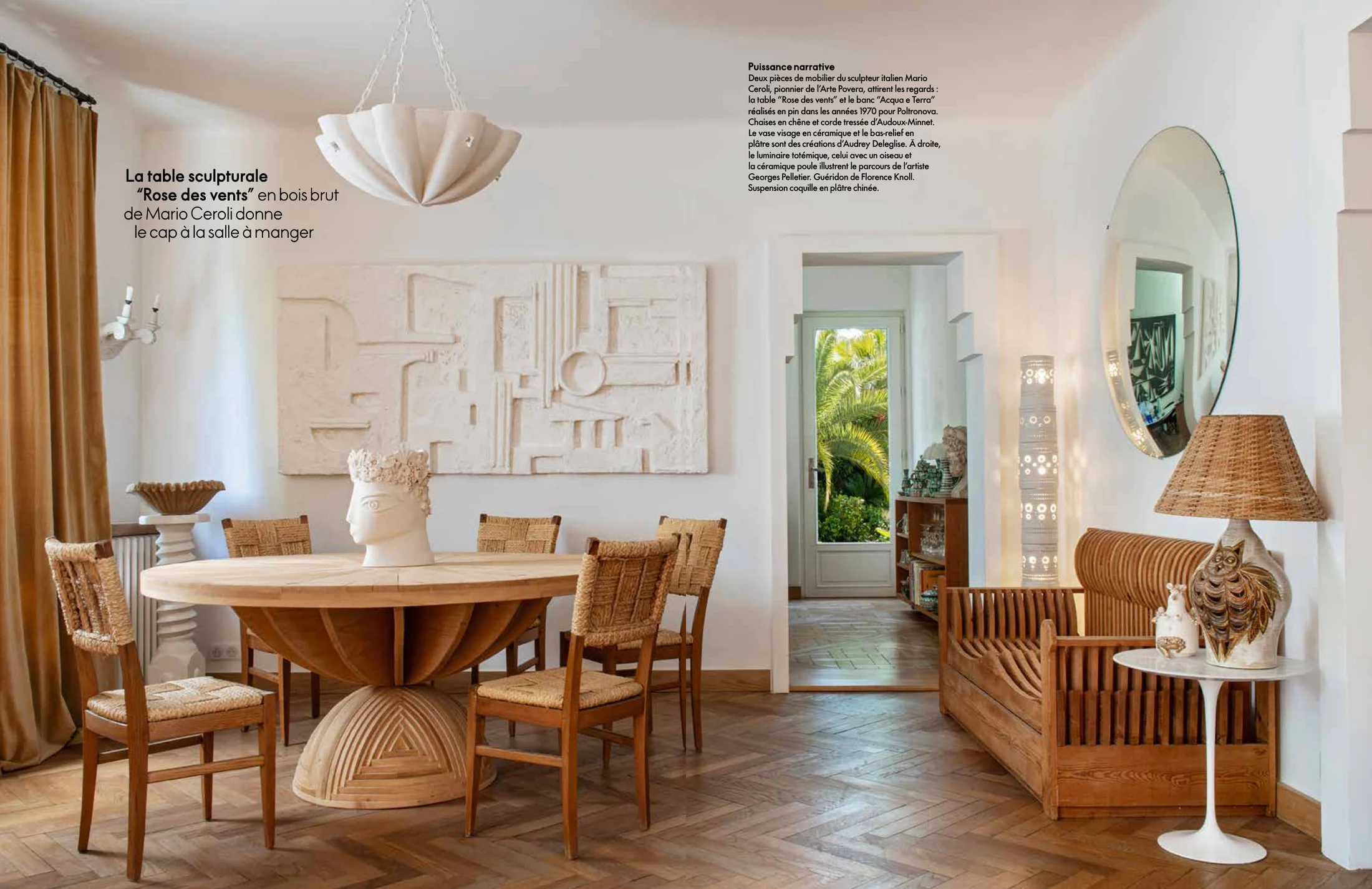 ELLE Décoration, « Passeuse d’histoires », pages 126–127 : créations de Georges Pelletier dans la salle à manger